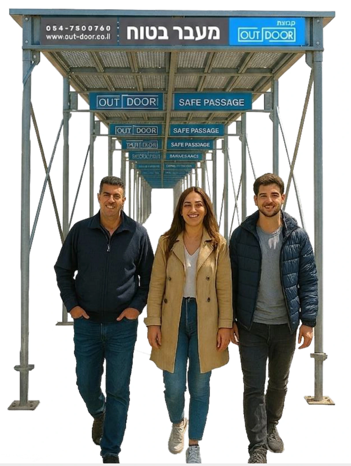 צילום השער המקורי: הולכי רגל במעבר הבטוח של OUTDOOR